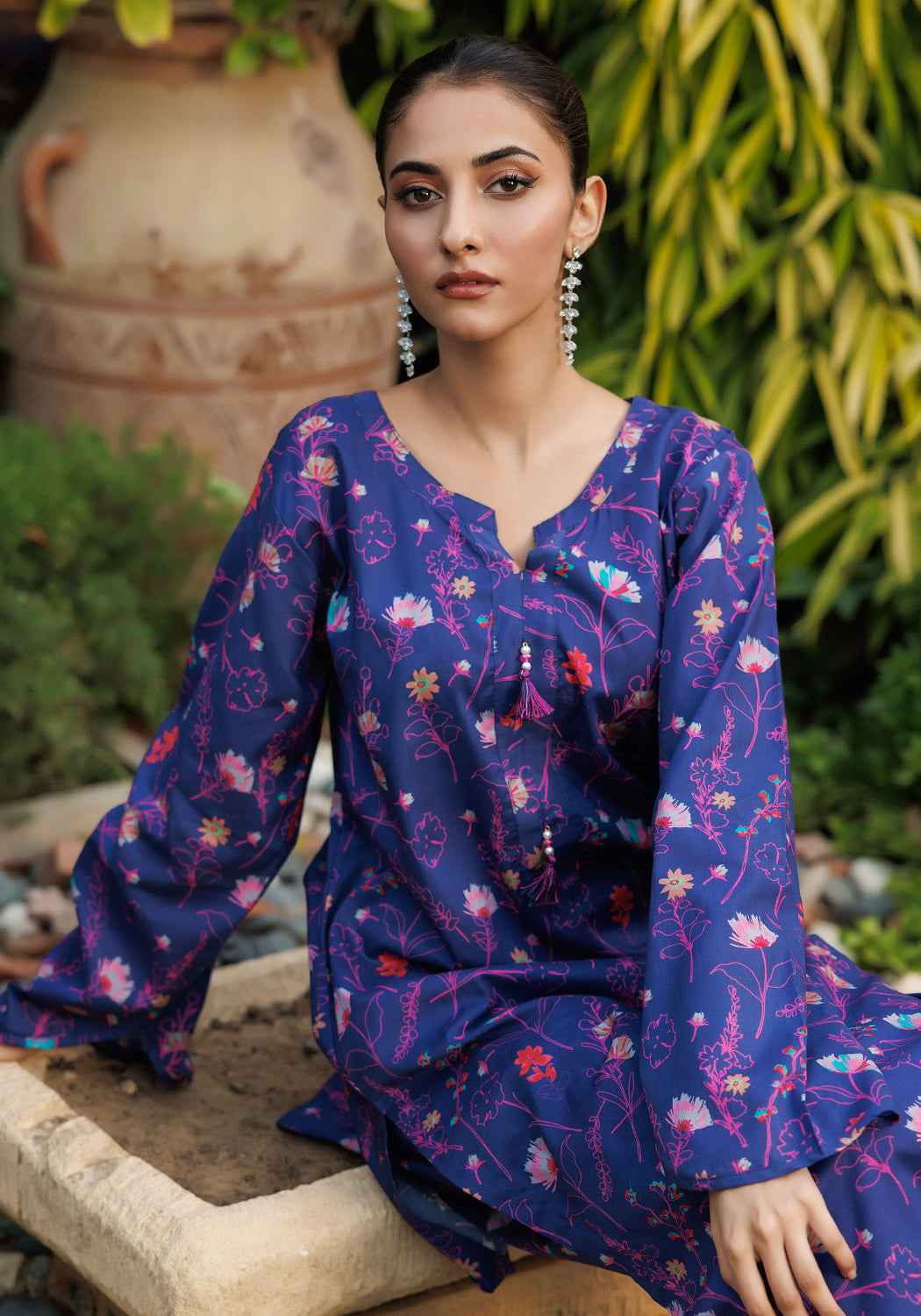 Eclipse Blossom -  2 PC Stitched Lawn Suit - Zarasi.pk