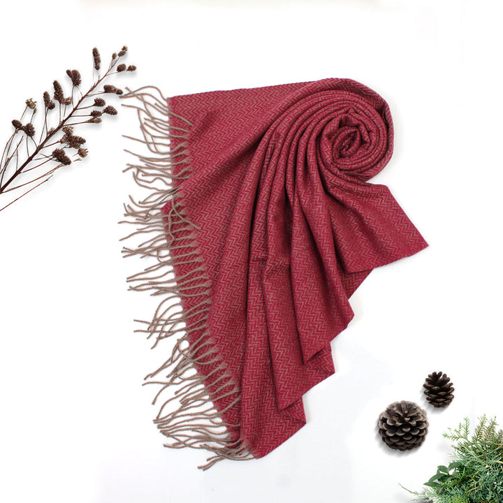 ZigZag Cashmere Hijab - Maroon