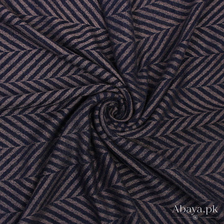 Zebra Woolen Hijab - Navy Blue