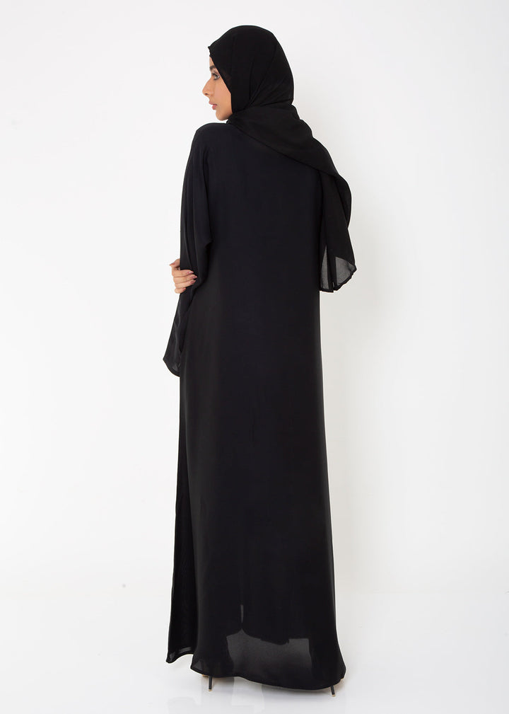 Black Basic Front-Closed Abaya