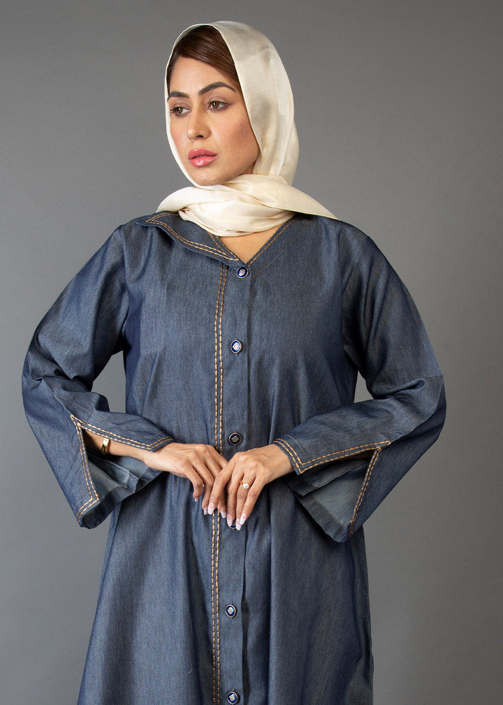 Denim Elegance Abaya