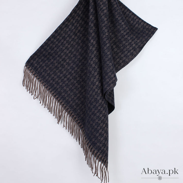 Flower Cashmere Hijab - Navy Blue
