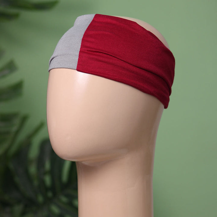 Two Color Tube Cap(Maroon - Grey)