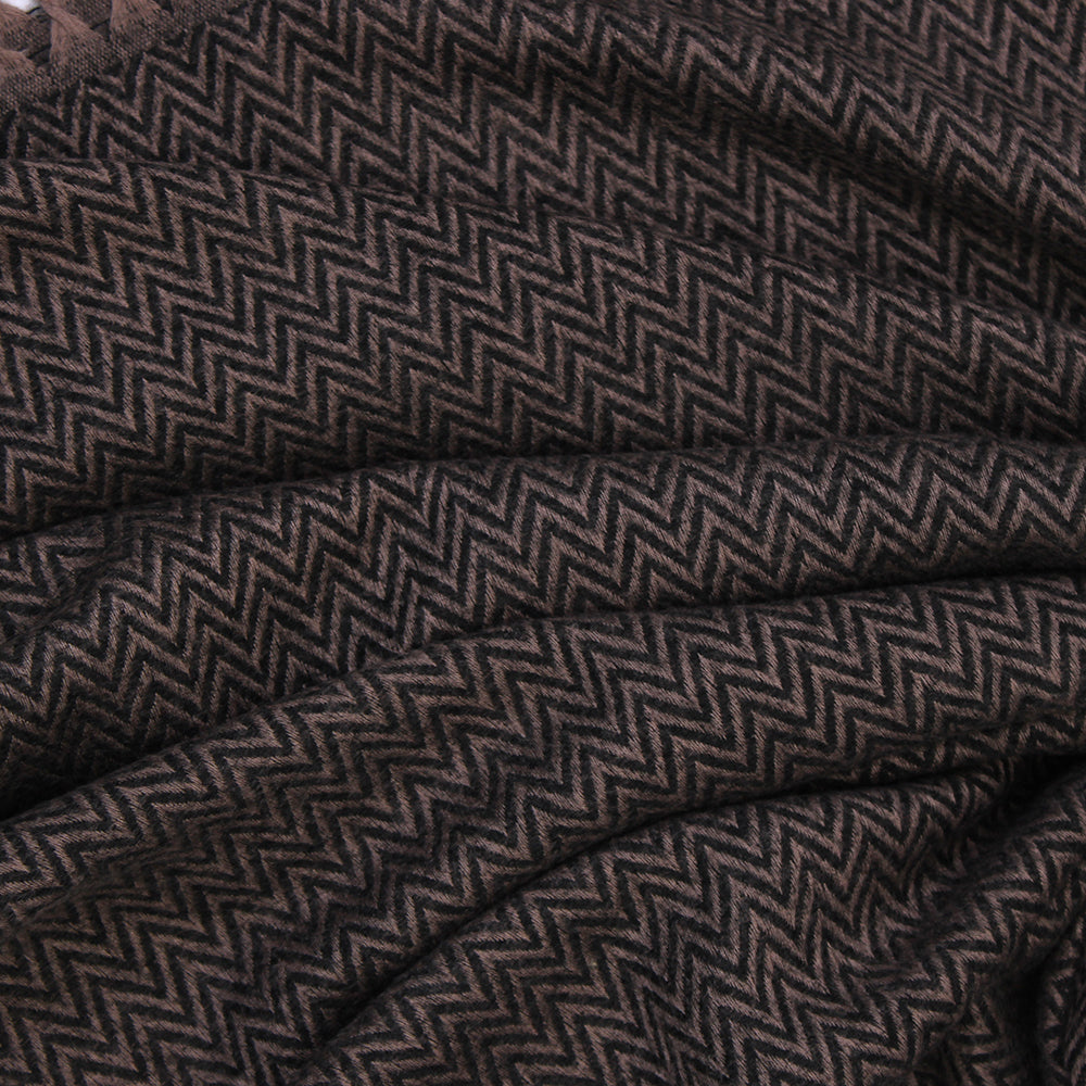 ZigZag Cashmere Hijab - Brown-Black