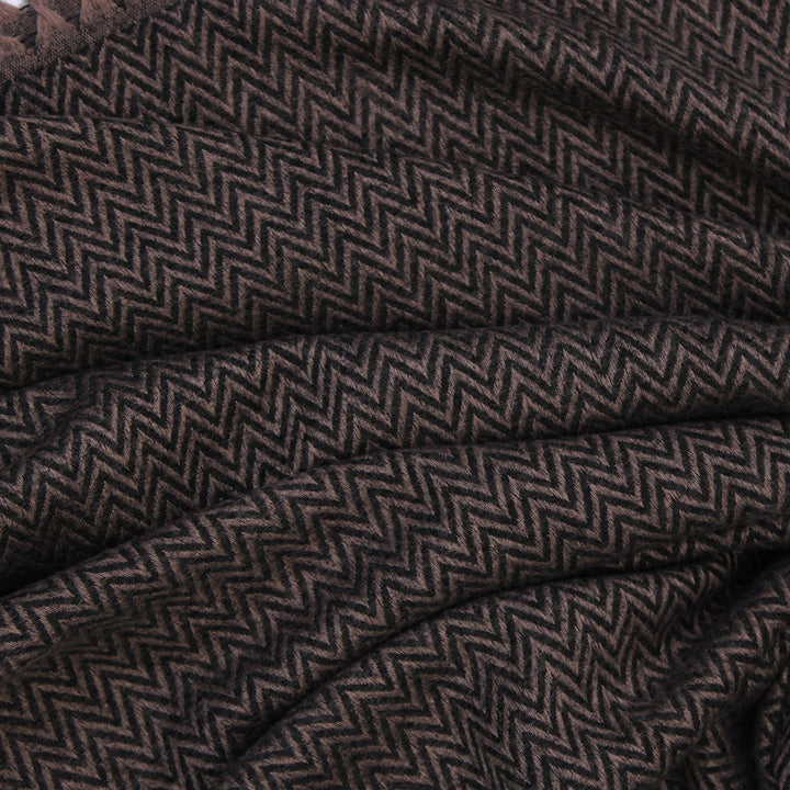 ZigZag Cashmere Hijab - Brown-Black