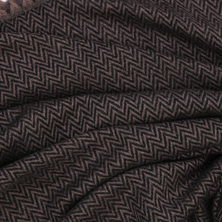ZigZag Cashmere Hijab - Brown-Black