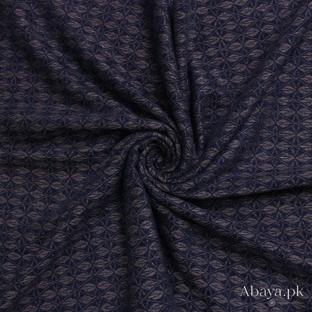 Flower Cashmere Hijab - Navy Blue