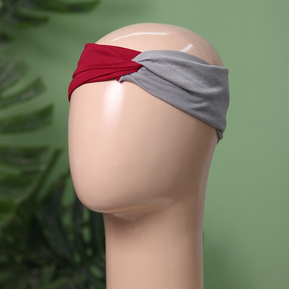 Two Color Tube Cap(Maroon - Grey)