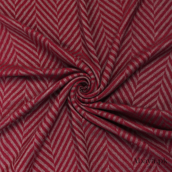 Zebra Woolen Hijab - Maroon