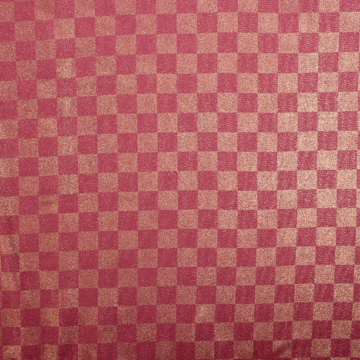 Chiffon Check Foil-Pink