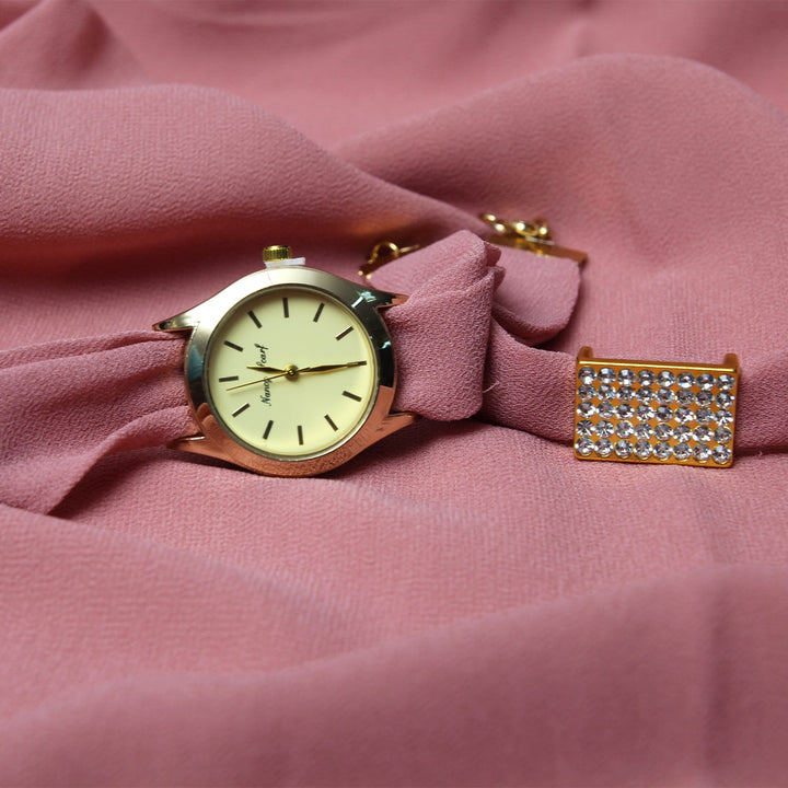 Chiffon Watch Braclet Hijab-Tea Pink