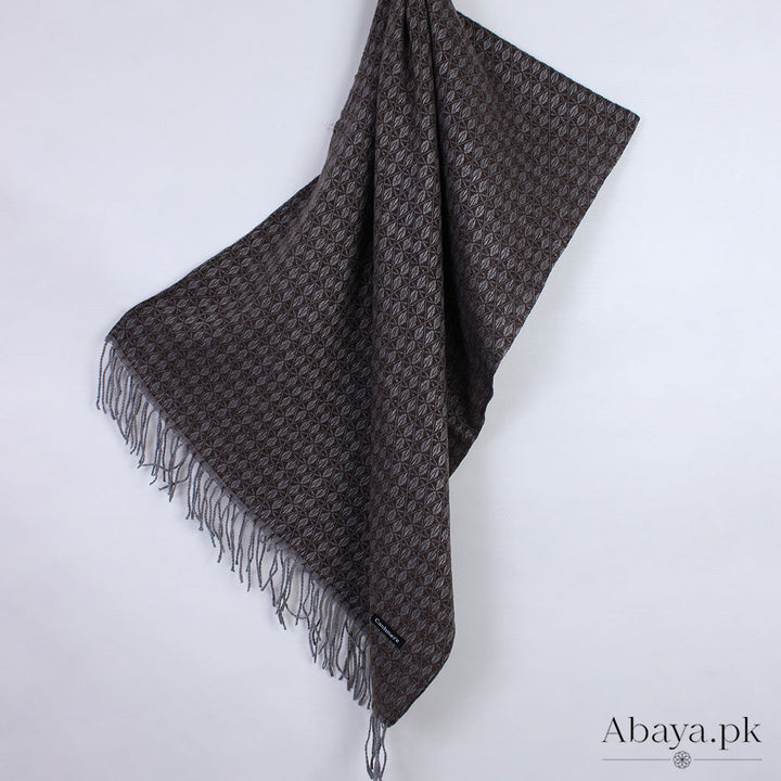 Flower Cashmere Hijab - Dark Brown