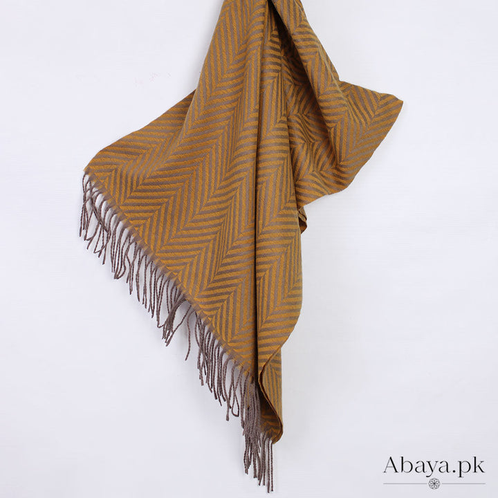 Zebra Woolen Hijab - Yellow