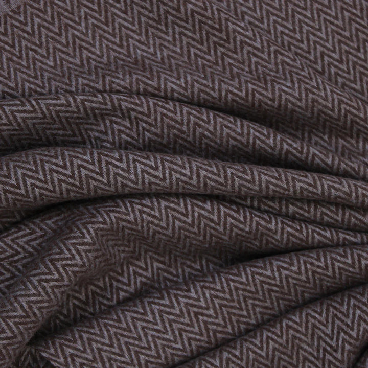 ZigZag Cashmere Hijab - Brown-Grey
