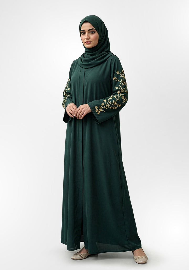 Bottle Green Handwork Abaya