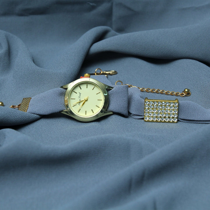 Chiffon Watch Braclet Hijab-Charcoal