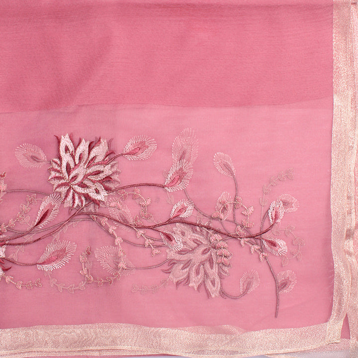 Organza Embroidery T-Pink