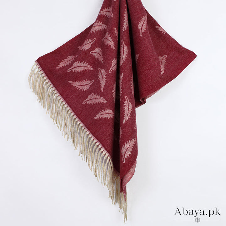 Leaf Cashmere Hijab - Maroon