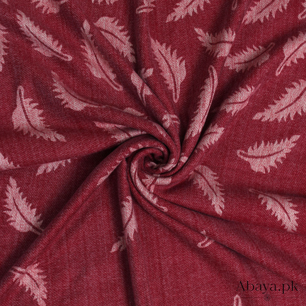 Leaf Cashmere Hijab - Maroon