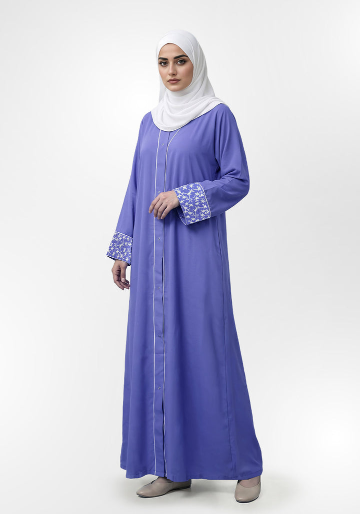 Ferozi Sleeves Embroidery Abaya