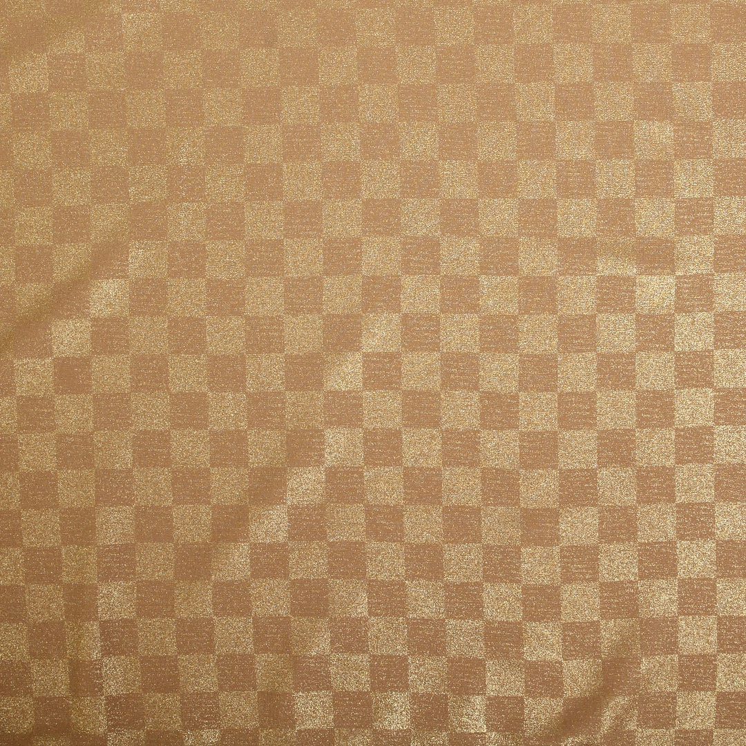 Chiffon Check Foil-Camel