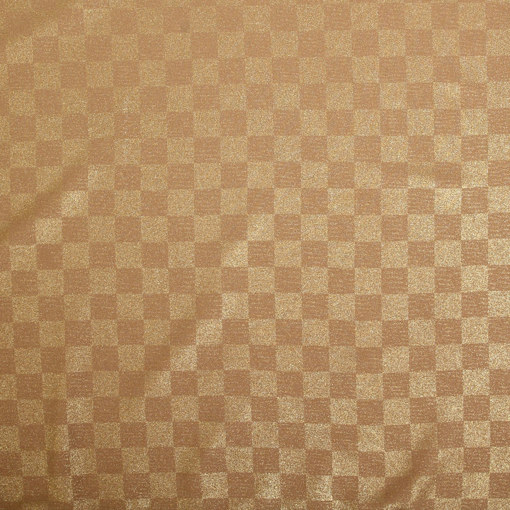 Chiffon Check Foil-Camel