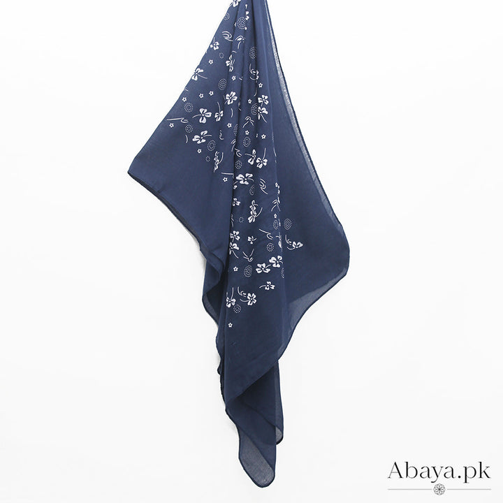 Embossed Navy Blue Hijab