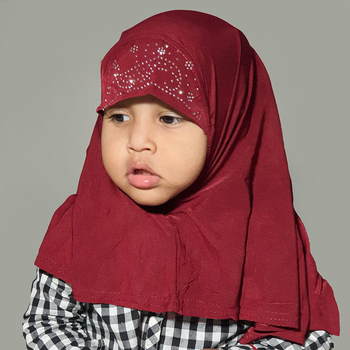 Kids Makhna Pearls - Maroon