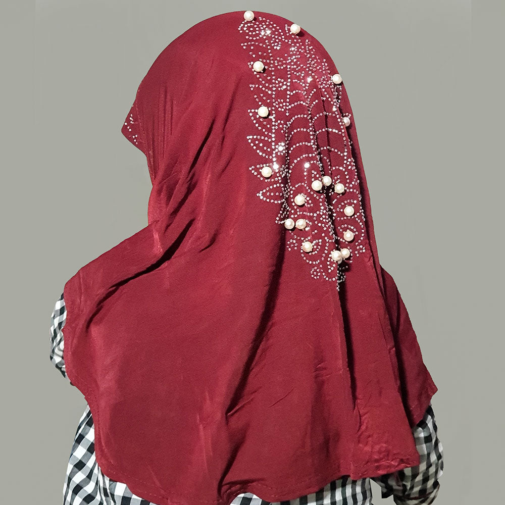 Kids Makhna Pearls - Maroon