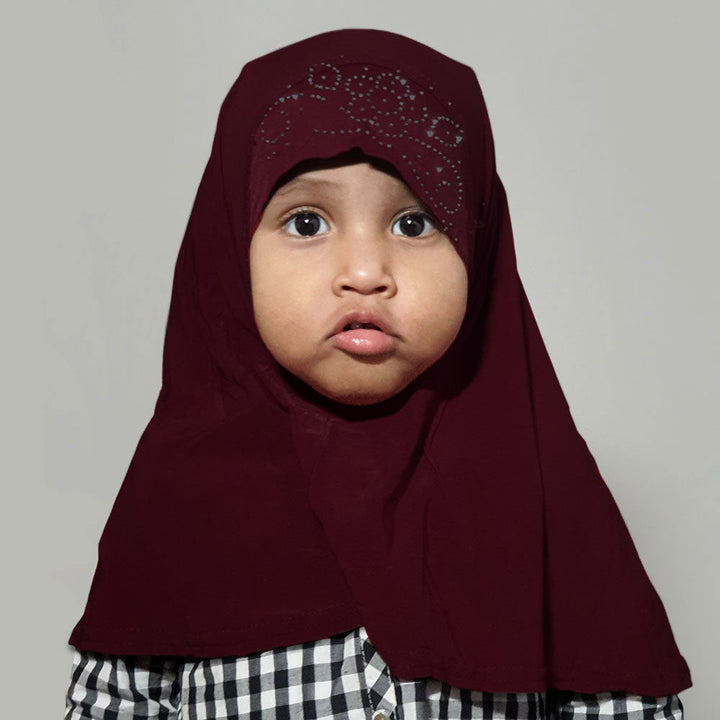 Kids Makhna Pearls - Dark Maroon