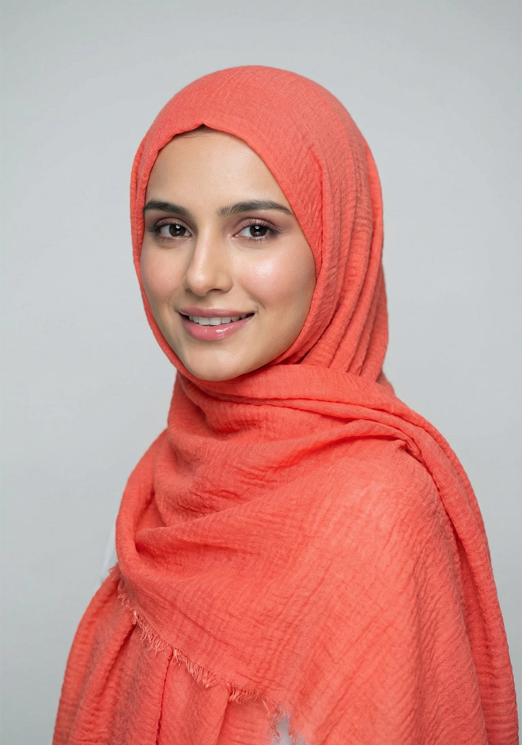 Hannah Crimps Hijab- Carrot Red