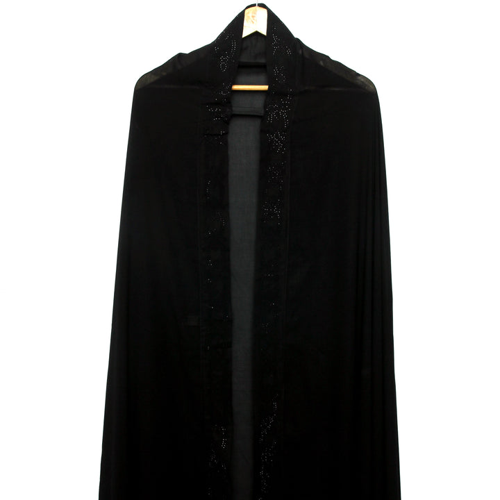 Black Stone Bow Flower - Irani Chadar