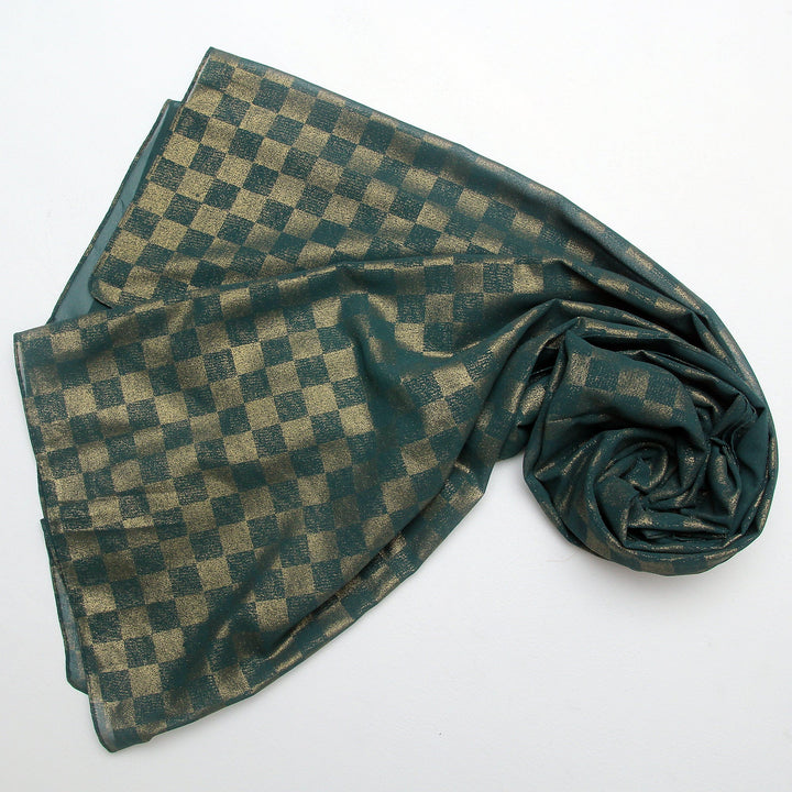 Chiffon Check Foil-Green