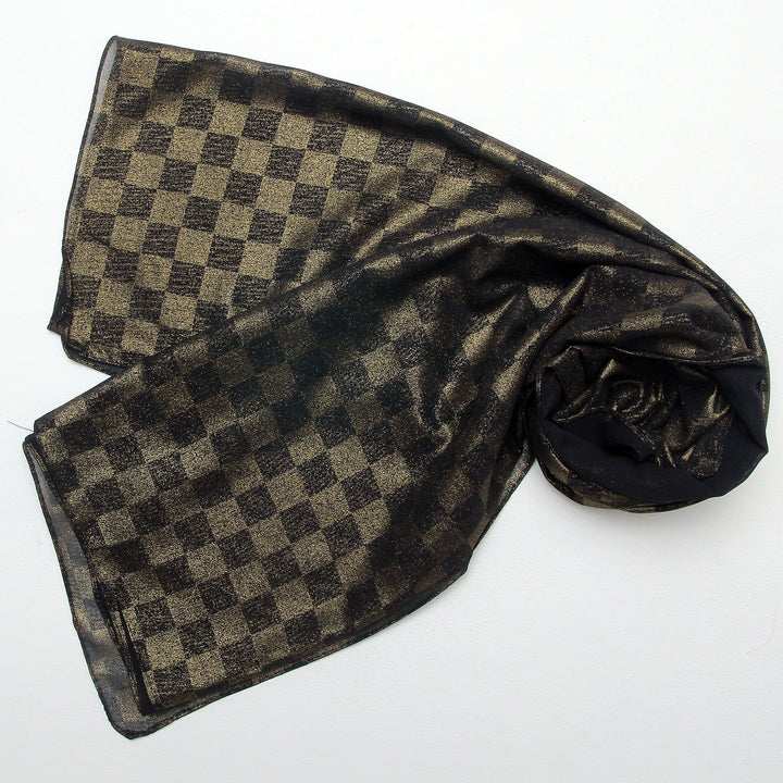 Chiffon Check Foil Black