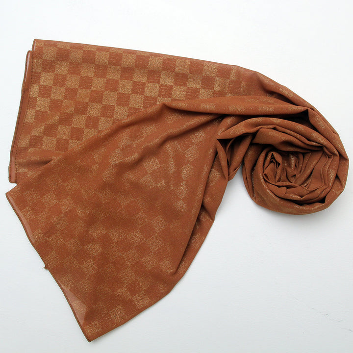 Chiffon Check Foil-Rust