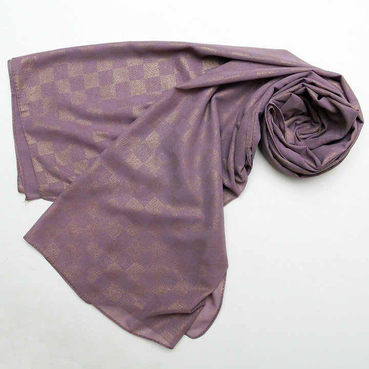 Chiffon Check Foil-Light Purple
