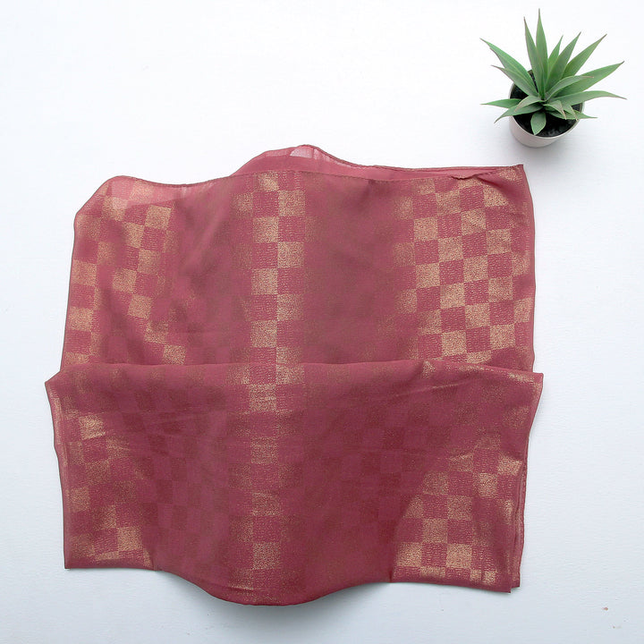 Chiffon Check Foil-Pink