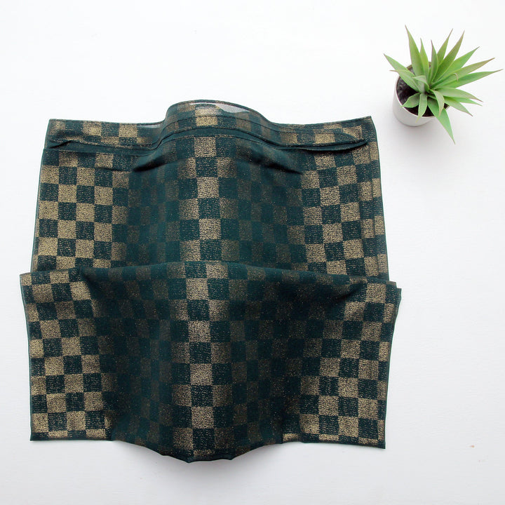 Chiffon Check Foil-Green