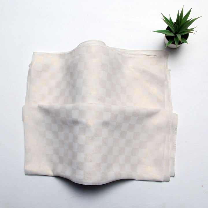 Chiffon Check Foil-White