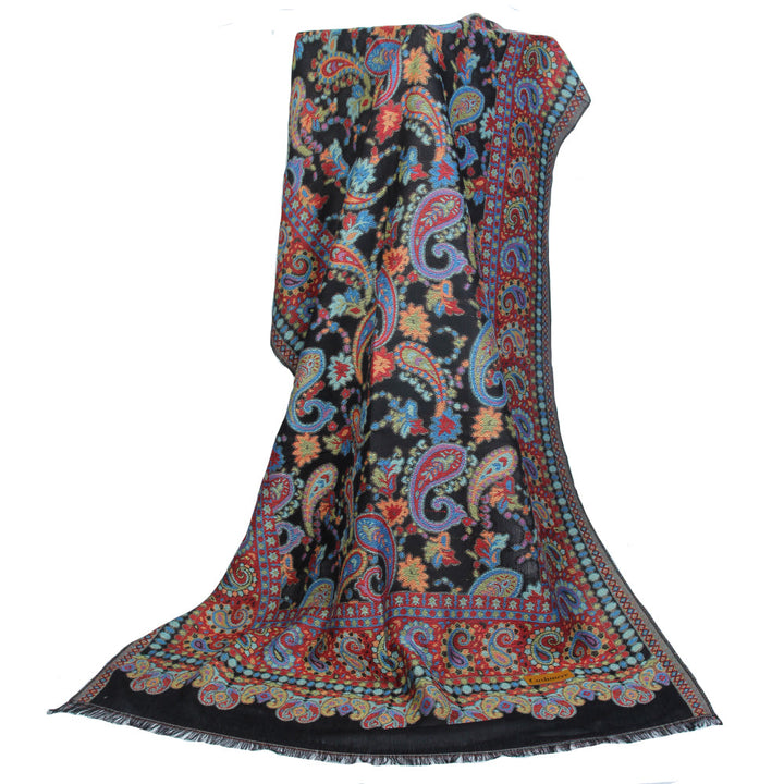 Embroidery-Cashmere-Red Black