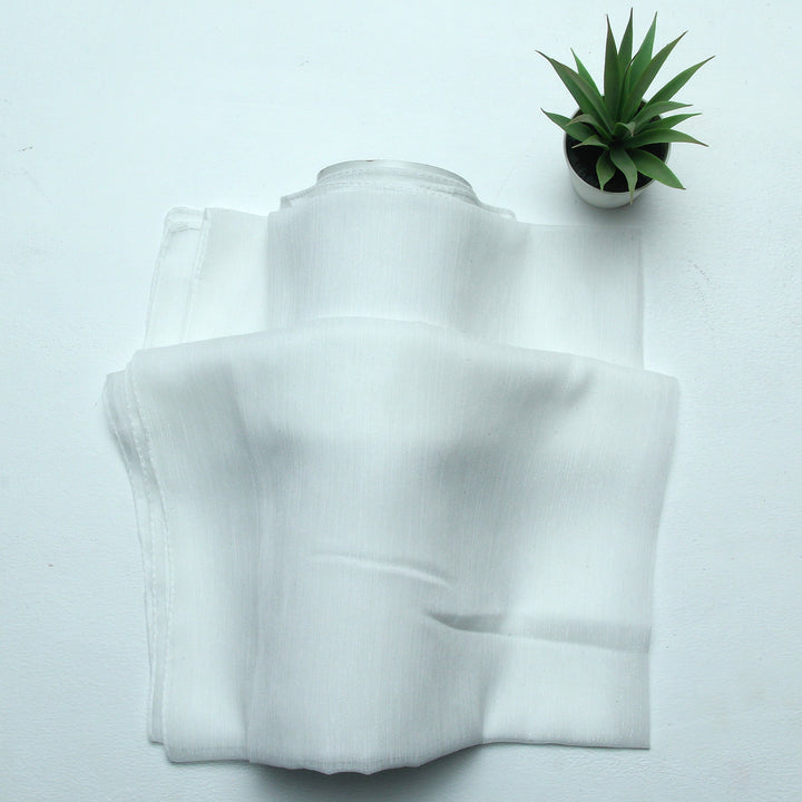 Metallic Chiffon-White