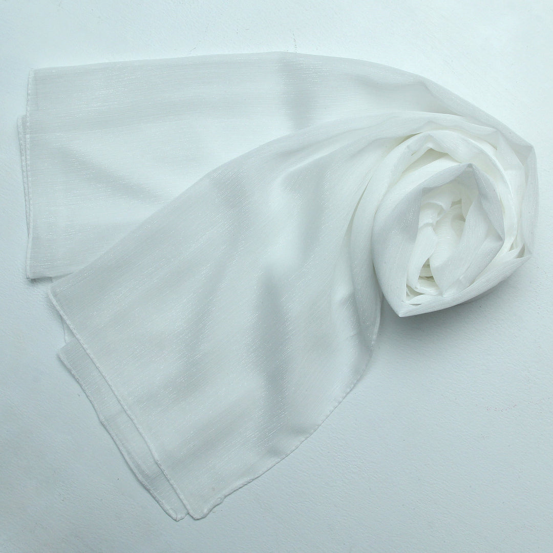 Metallic Chiffon-White