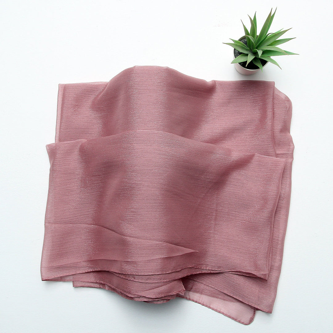 Metallic Chiffon-Powder Pink
