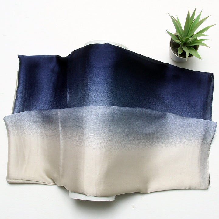 Silk Branded-Navy Blue-Beige