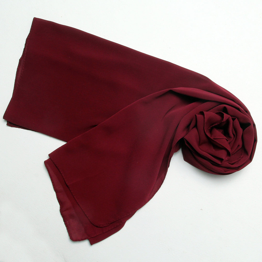 Crinkle Chiffon-Maroon