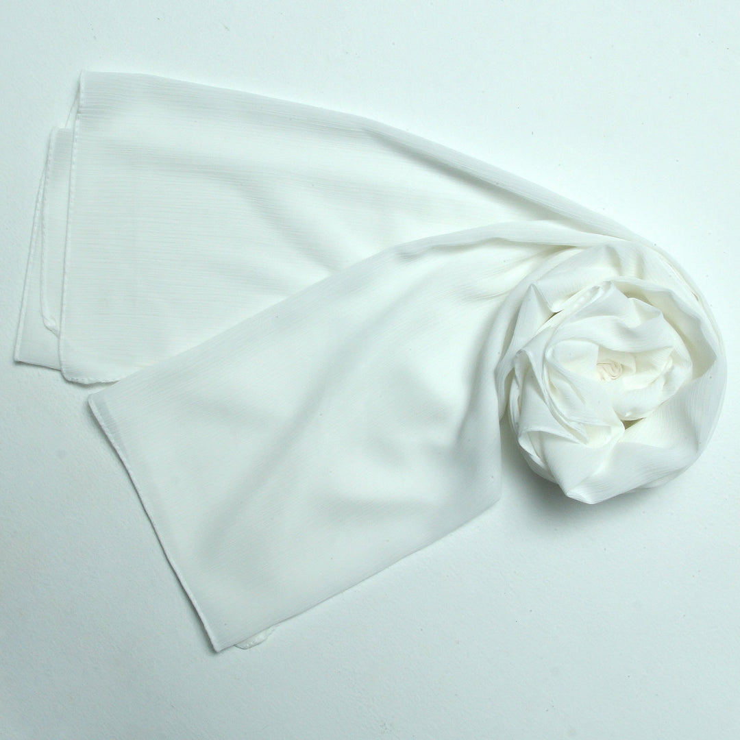 Crinkle Chiffon-White