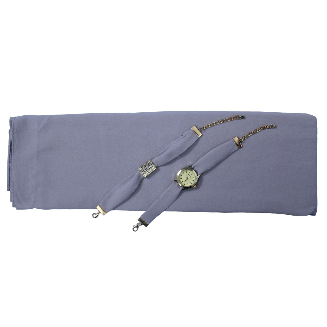 Chiffon Watch Braclet Hijab-Grey
