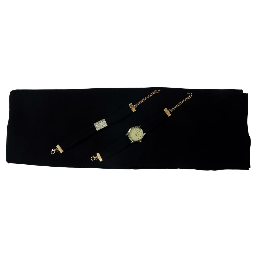 Chiffon Watch Braclet Hijab-Black