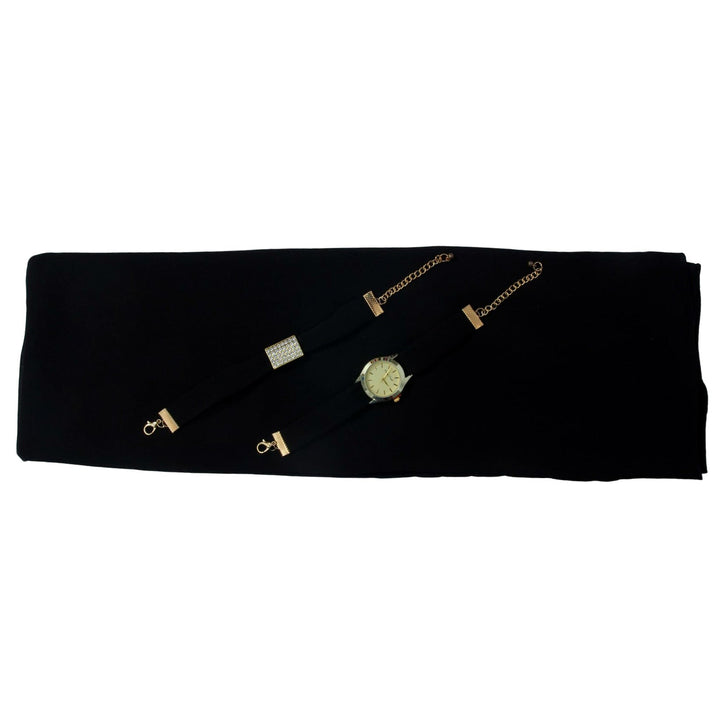 Chiffon Watch Braclet Hijab-Black