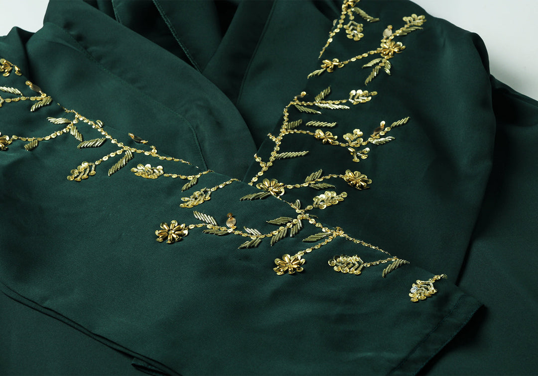 Bottle Green Handwork Abaya